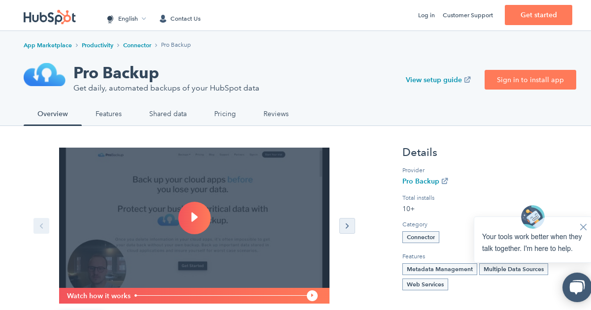Pro Backup HubSpot Integration Connect Them Today